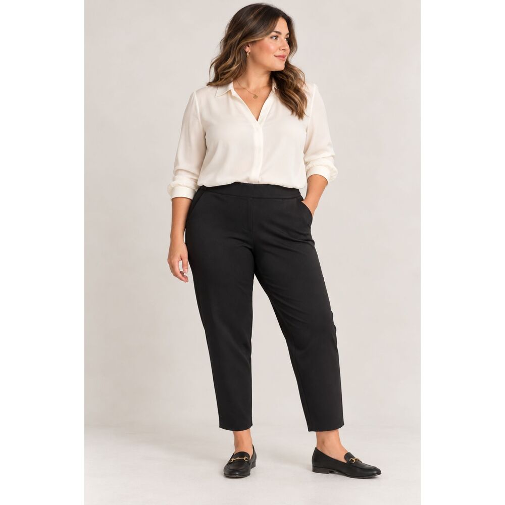 Veronica Beard Zip Back Scuba Slim Fit Pants Black Size 20 NWT